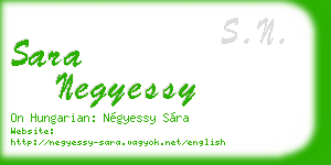 sara negyessy business card