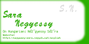 sara negyessy business card